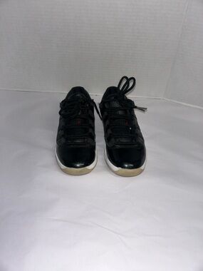 Jordan Kids Black Low-Top Sneakers with Red Logo Accents